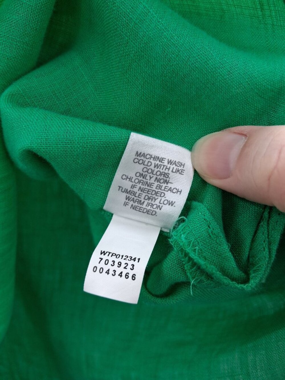 J. Jill Love Linen Green Button-Up Shirt Size Small 100% Linen Long Sleeve - Picture 5 of 8